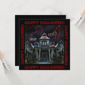 幽霊のよく出るなハロウィン カード (正面/裏面インサイチュ)