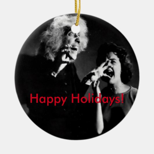 幽霊のよく出るな丘のクリスマスの家! セラミックオーナメント (正面)