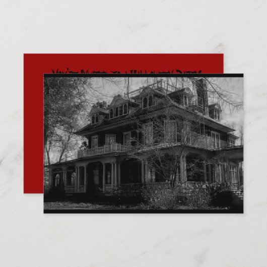 幽霊のよく出るな大邸宅のパーティの招待状 招待状 (正面/裏面)