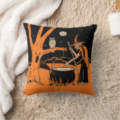 幽霊のよく出るな森林のヴィンテージのハロウィンの魔法使い クッション (ブランケット)