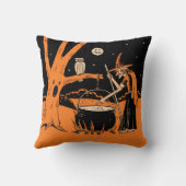 幽霊のよく出るな森林のヴィンテージのハロウィンの魔法使い クッション (裏面)