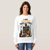 幽霊のよく出るカボチャと幽霊の家! スウェットシャツ (正面フル)