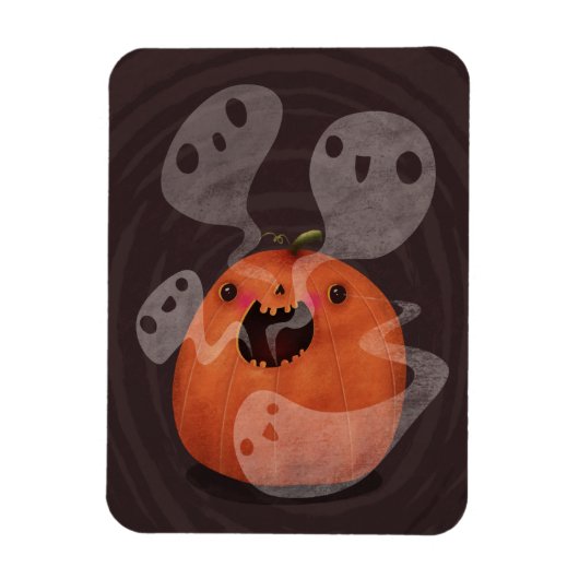 幽霊のよく出るカボチャ幽霊かわいいハ不気味ロウィン マグネット (縦)