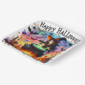 幽霊のよく出るカラフルハッピーハローウィンウィッチ紙プレート ペーパープレート (傾斜あり)