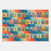 幽霊のよく出るカーニバル:ヴィンテージハロウィーンピエロマスク ラッピングペーパーシート (正面2)