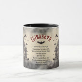 幽霊のよく出るゴシック様式ドラキュラ城ヴィンテージハロウィーン マグカップ (中央)