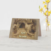 幽霊のよく出るハウスアットハロウィーン カード (黄色い花)