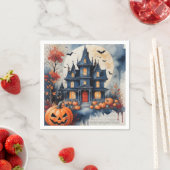 幽霊のよく出るハウスアンダーザムーンライトハロウィーン魔法 スタンダードカクテルナプキン (インサイチュ)