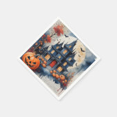 幽霊のよく出るハウスアンダーザムーンライトハロウィーン魔法 スタンダードカクテルナプキン (角)