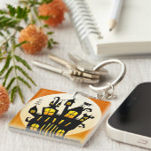 幽霊のよく出るハウスアンドムーンキーチェーン キーホルダー (正面右)