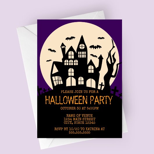 幽霊のよく出るハウスオンアヒルハローウィンパーティ 招待状