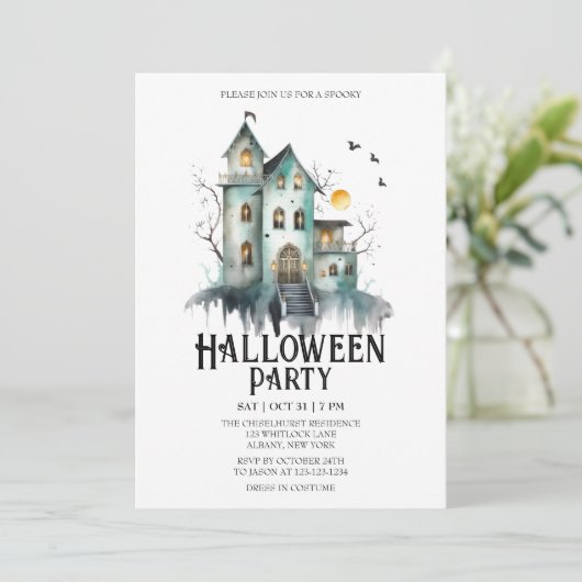 幽霊のよく出るハウスコスメ不気味ントミントハローウィンパーティ 招待状 (スタンド正面)