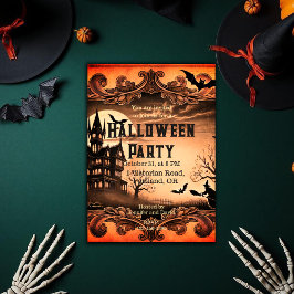 幽霊のよく出るハウスゴシックビクトリアンヴィンテージハロウィーン 招待状