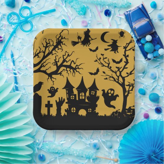 幽霊のよく出るハウススクエア ペーパープレート (パーティー)