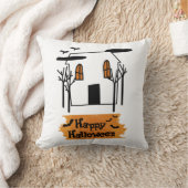 幽霊のよく出るハウスハロウィーンかわいいドードルTシャツ クッション (ブランケット)
