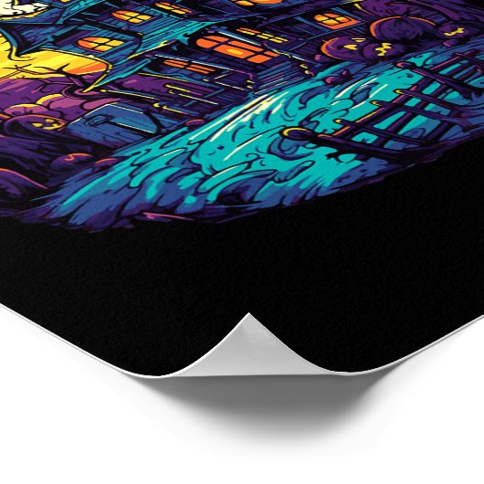 幽霊のよく出るハウスハロウィーンの衣装 ポスター (角)