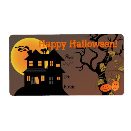 幽霊のよく出るハウスハロウィーンギフトラベルラベル ラベル (正面)