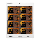 幽霊のよく出るハウスハロウィーンギフトラベルラベル ラベル (フルシート)