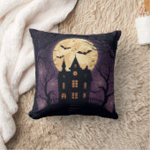 幽霊のよく出るハウスハロウィーンスクエアピロー クッション (ブランケット)