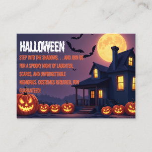 幽霊のよく出るハウスハロウィーンナイトシーン 名刺