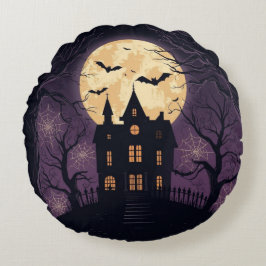 幽霊のよく出るハウスハロウィーンラウンドピロー ラウンドクッション