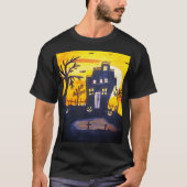 幽霊のよく出るハウスハロウィーン水の色の不気味不気味 Tシャツ (正面)