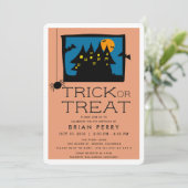 幽霊のよく出るハウスハロウィーン誕生日パーティー招待 招待状 (スタンド正面)