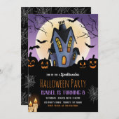 幽霊のよく出るハウスハロウィーン誕生日パーティー 招待状 (正面/裏面)