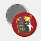 幽霊のよく出るハウスハロウィーンTシャツ、フード付、マグカップ マグネット (正面/裏面)