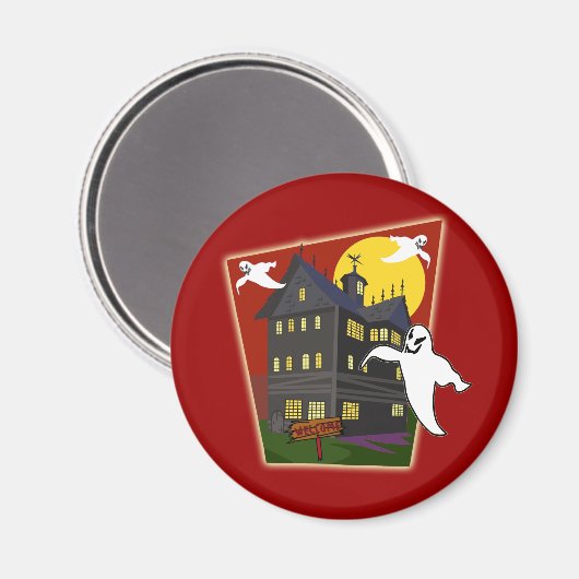 幽霊のよく出るハウスハロウィーンTシャツ、フード付、マグカップ マグネット (正面/裏面)