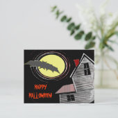 幽霊のよく出るハウスフルムーンアンドこうもり ポストカード (スタンド正面)