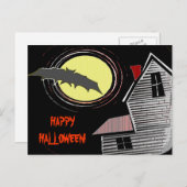 幽霊のよく出るハウスフルムーンアンドこうもり ポストカード (正面/裏面)