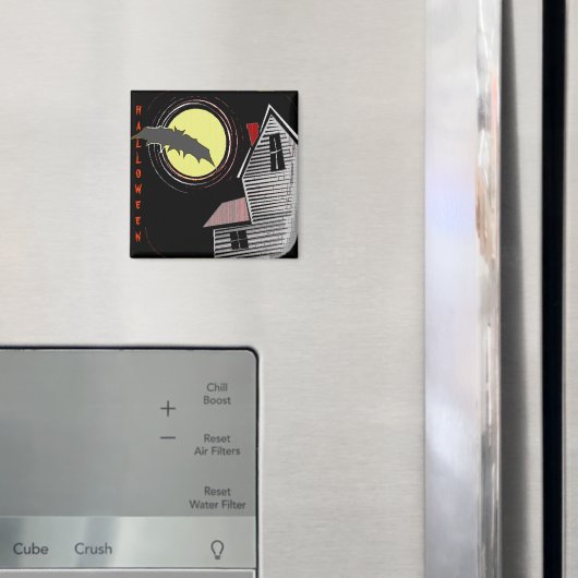 幽霊のよく出るハウスフルムーンアンドこうもり マグネット (インサイチュ (冷蔵庫))