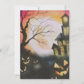 幽霊のよく出るハウスフルムーンクリー不気味スハロウィン 招待状 (裏面)