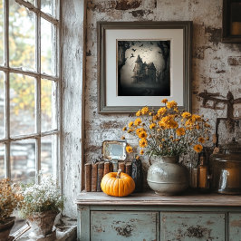 幽霊のよく出るハウスポスター – ハロウィーン不気味プリント ポスター