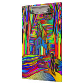 幽霊のよく出るハウス怖い抽象芸術スカラフルテイングラス クリップボード (左)