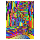 幽霊のよく出るハウス怖い抽象芸術スカラフルテイングラス クリップボード (裏面)