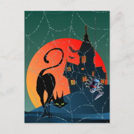 幽霊のよく出るハウス、くもの巣&キャットバイシャロンシャーペ ポストカード