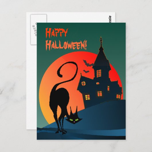 幽霊のよく出るハウス&キャットバイシャロンシャーペ ポストカード (正面/裏面)