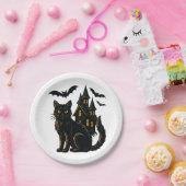 幽霊のよく出るハウス&キャット紙プレート ペーパープレート (パーティー)