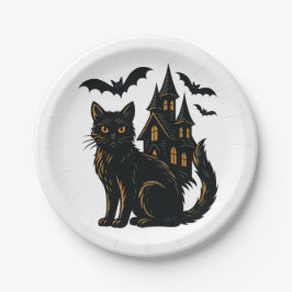 幽霊のよく出るハウス&キャット紙プレート ペーパープレート