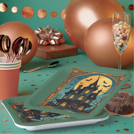 幽霊のよく出るハウス – ゴシック ペーパープレート (複数)