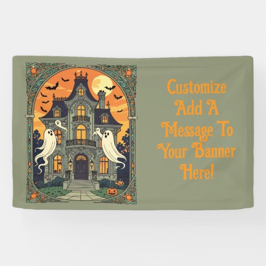 幽霊のよく出るハウス – 不気味なクレセント 横断幕 (横)