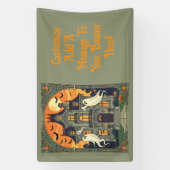 幽霊のよく出るハウス – 不気味なクレセント 横断幕 (縦)