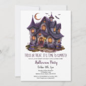 幽霊のよく出るハウズ不気味幽霊こうもりハローウィンパーティ 招待状 (正面)