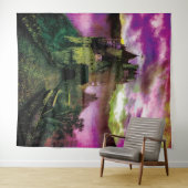 幽霊のよく出るハロウィン不気味城の写真の背景 タペストリー (インサイチュ(横))