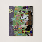 幽霊のよく出るハロウィン図解入りの、写真付きの墓地パーティー ジグソーパズル (縦)