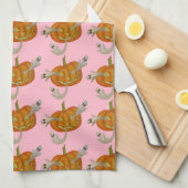 幽霊のよく出るハロウィーンのカボチャのちょうちん キッチンタオル (四つ折り)