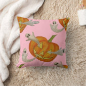 幽霊のよく出るハロウィーンのカボチャのちょうちん クッション (ブランケット)