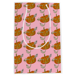 幽霊のよく出るハロウィーンのカボチャのちょうちん ミディアムペーパーバッグ